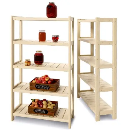 Стелаж дерев'яний, BELLA 1500*400*300 (5 полиць) - Зображення 3
